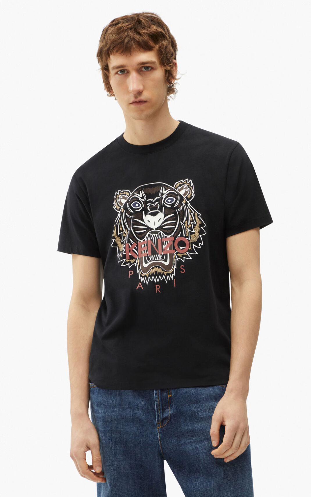 T Shirt Kenzo Homme Tiger Noir YLMQH-4982